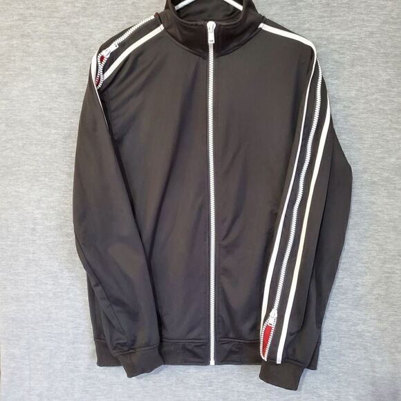 Rebel Minds Jacket Mens XL Black Track Full Double Zip - Picture 1 of 7